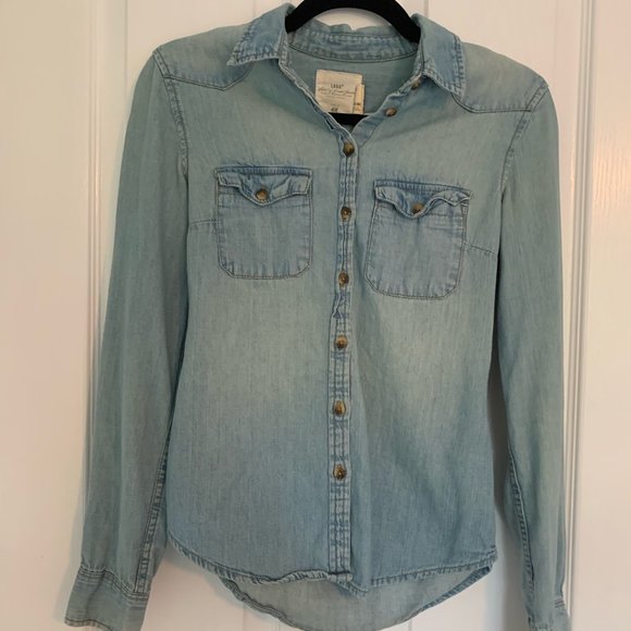 H&M Blue Button Down Shirt Size US 4 - Picture 1 of 2